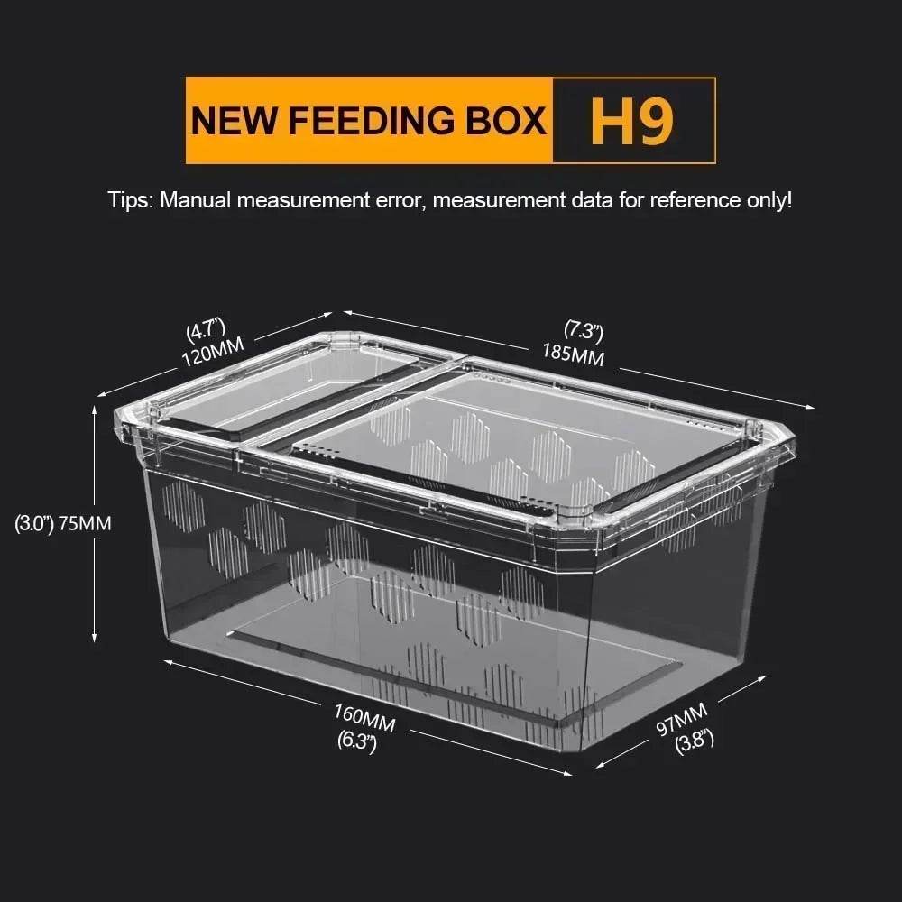 Cage d'élevage de reptiles en plastique transparent, vivariums avec balcon, fournitures de lézard, bivarium pour insectes, araignées, tortues - Animaleriex