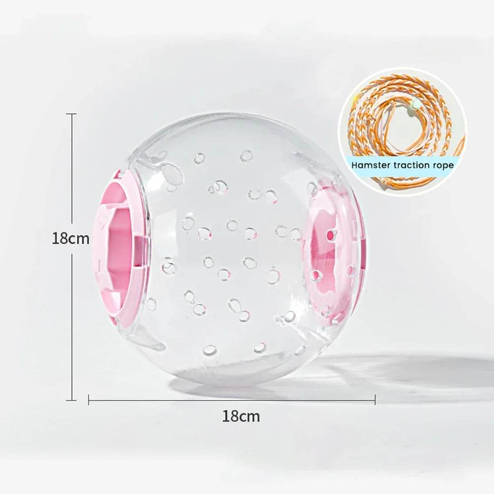 Balle d'exercice pour Hamster 14cm/18/cm, boule de course transparente avec corde de Traction pour petits animaux, fournitures pour animaux de compagnie - Animaleriex