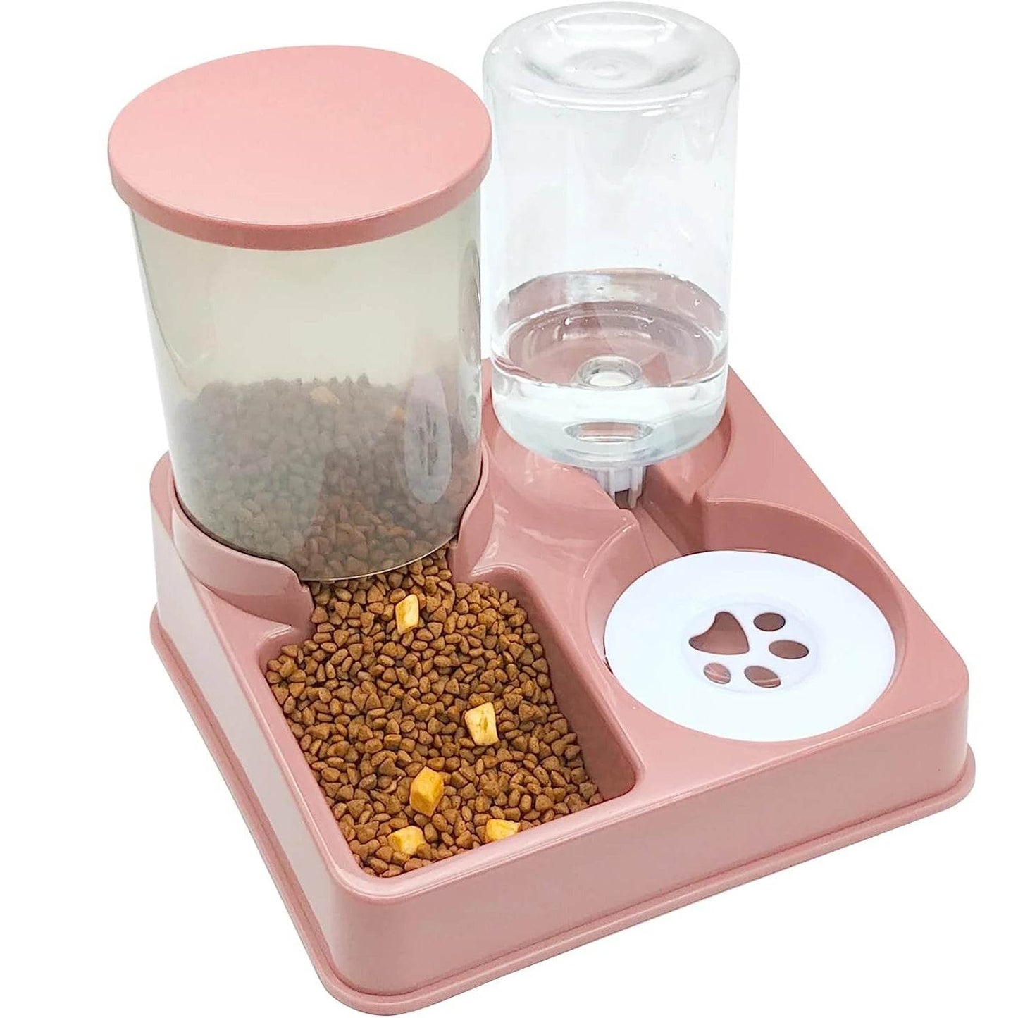 Ensemble de distributeur d'eau automatique pour chat, distributeur automatique d'eau et de nourriture pour animaux de compagnie incliné 2 en 1, distributeur de nourriture et d'eau par gravité - Animaleriex