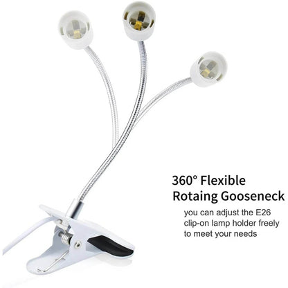 Support de lampe de bureau Flexible à 360 degrés, prise EU US, Base de lumière E27, câble à clipser à col de cygne avec interrupteur d'alimentation pour la maison - Animaleriex