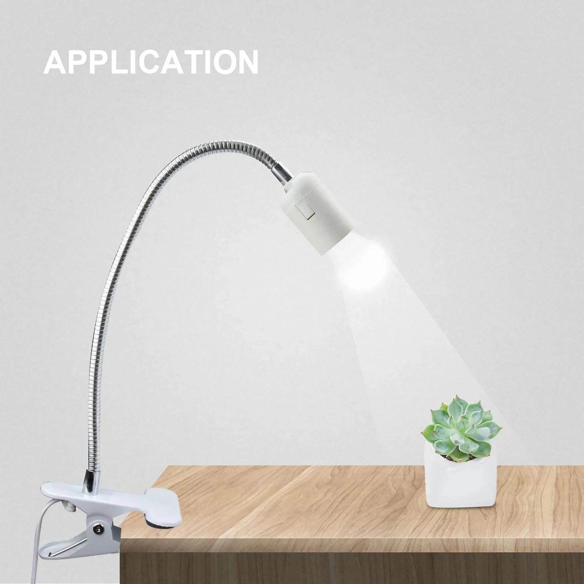 Support de lampe de bureau Flexible à 360 degrés, prise EU US, Base de lumière E27, câble à clipser à col de cygne avec interrupteur d'alimentation pour la maison - Animaleriex