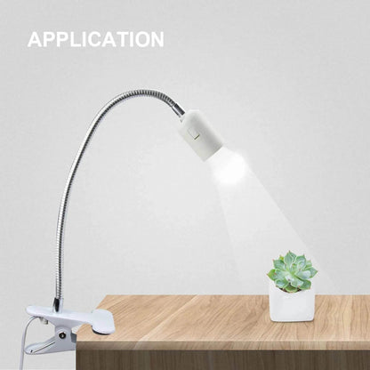 Support de lampe de bureau Flexible à 360 degrés, prise EU US, Base de lumière E27, câble à clipser à col de cygne avec interrupteur d'alimentation pour la maison - Animaleriex