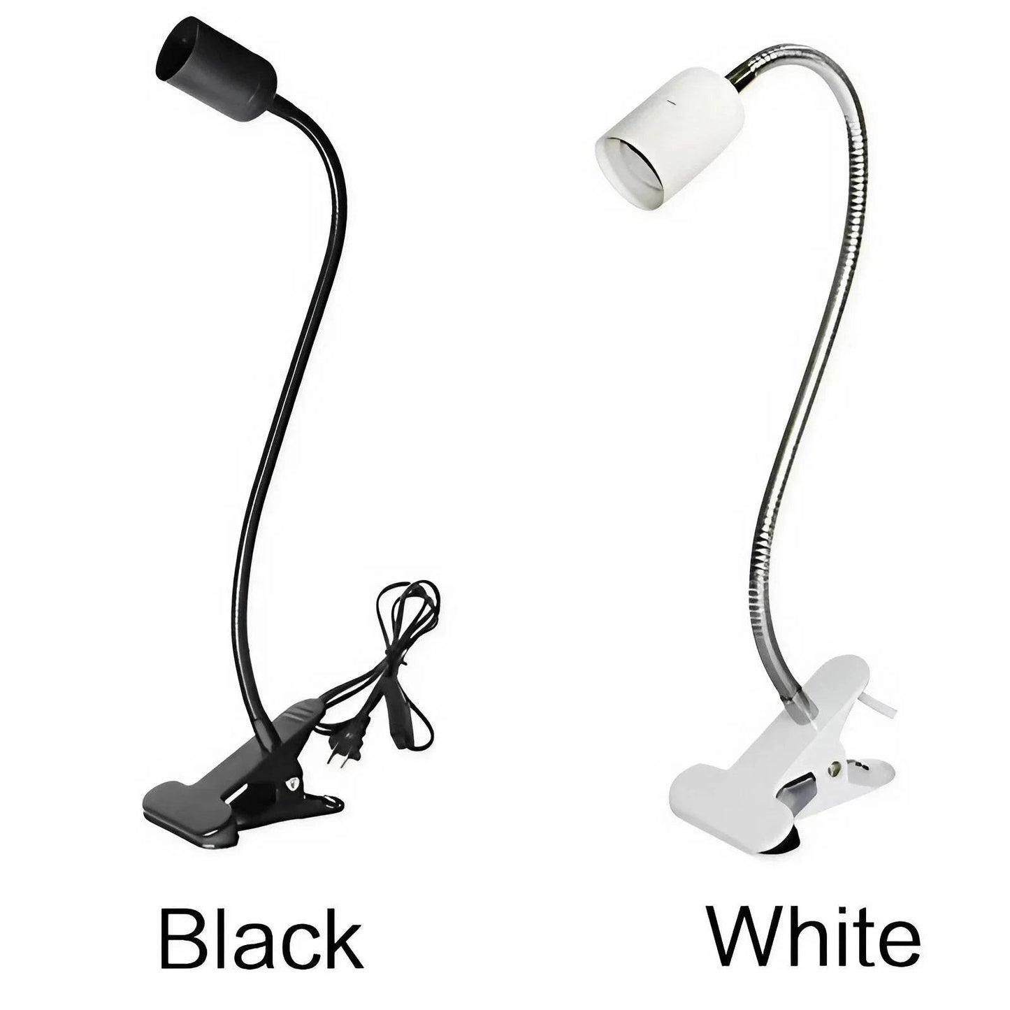 Support de lampe de bureau Flexible à 360 degrés, prise EU US, Base de lumière E27, câble à clipser à col de cygne avec interrupteur d'alimentation pour la maison - Animaleriex