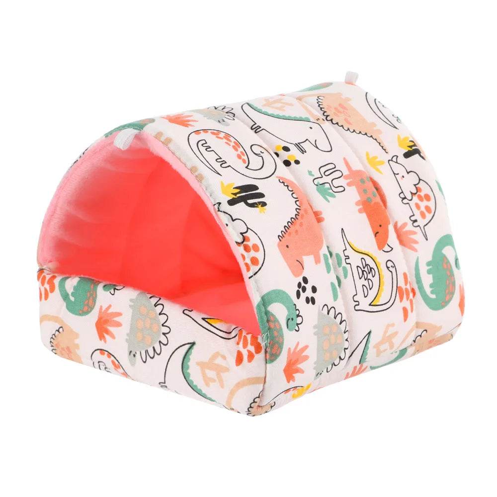 Mignon dessin animé lapin écureuil Mini Cage cochon d'inde nid petit Animal souris Rat Animal de compagnie lit de couchage Hamster maison hiver chaud doux tapis - Animaleriex