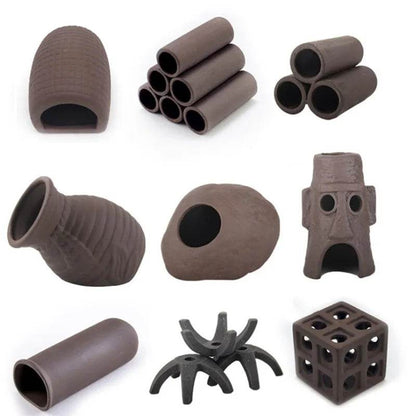 Décoration d'aquarium en céramique, abri pour poissons et crevettes, poterie, maison de Scorpion, Simulation de pierre, décor d'aquarium idéal - Animaleriex