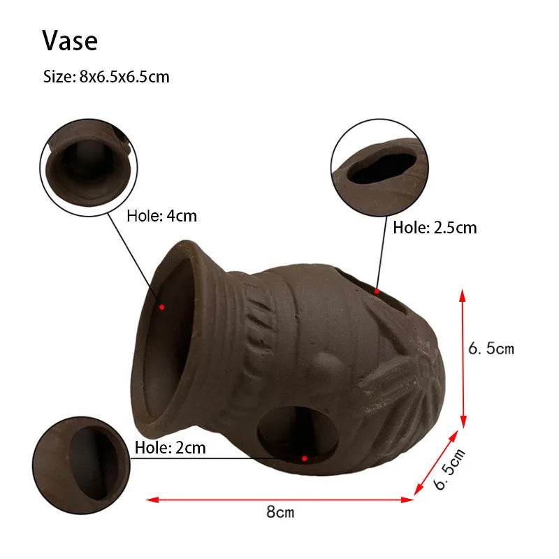 Décoration d'aquarium en céramique, abri pour poissons et crevettes, poterie, maison de Scorpion, Simulation de pierre, décor d'aquarium idéal - Animaleriex