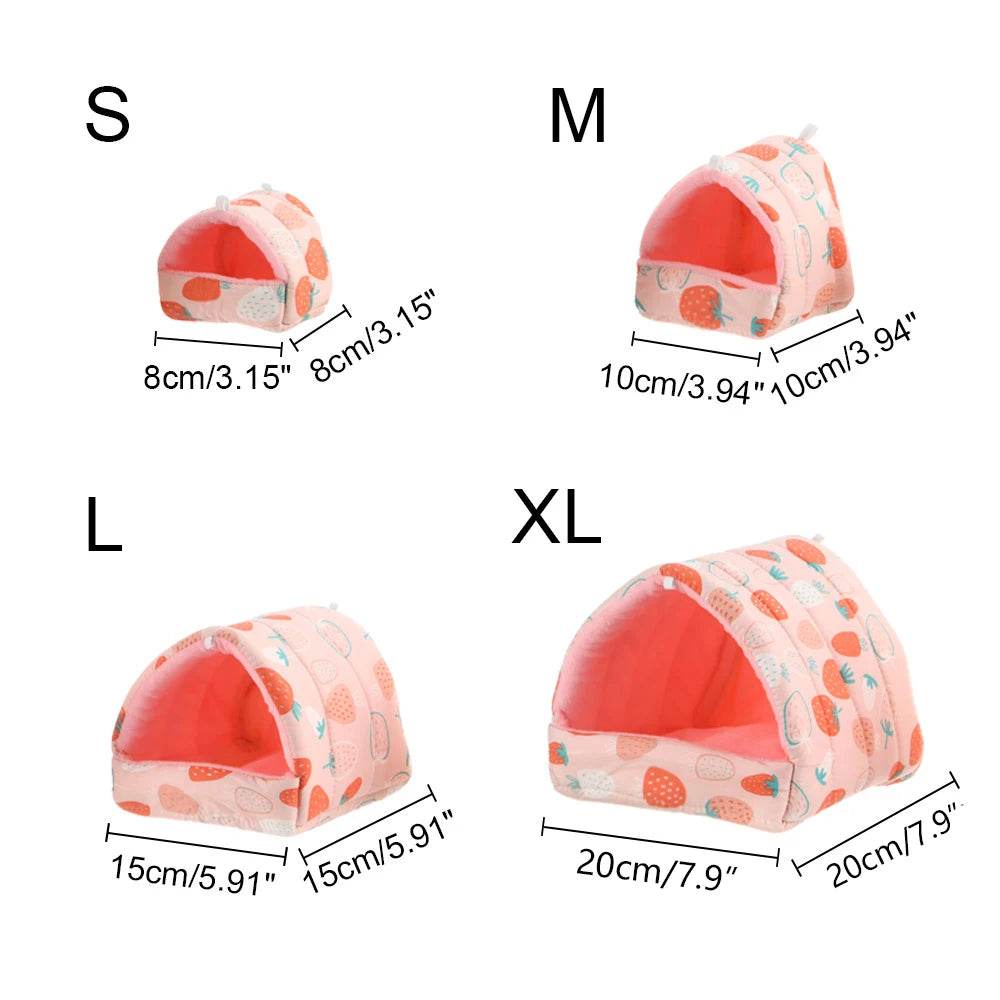 Mini Cage d'hiver en forme de lapin et d'écureuil, dessin animé mignon, nid de cochon d'inde, petit Animal, souris, Rat, lit de couchage pour Animal domestique, maison de Hamster, tapis chaud et doux - Animaleriex