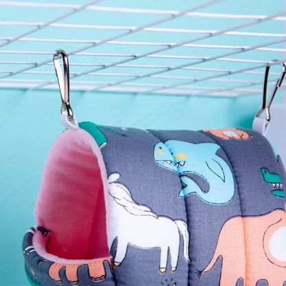 Mignon dessin animé lapin écureuil Mini Cage cochon d'inde nid petit Animal souris Rat Animal de compagnie lit de couchage Hamster maison hiver chaud doux tapis - Animaleriex