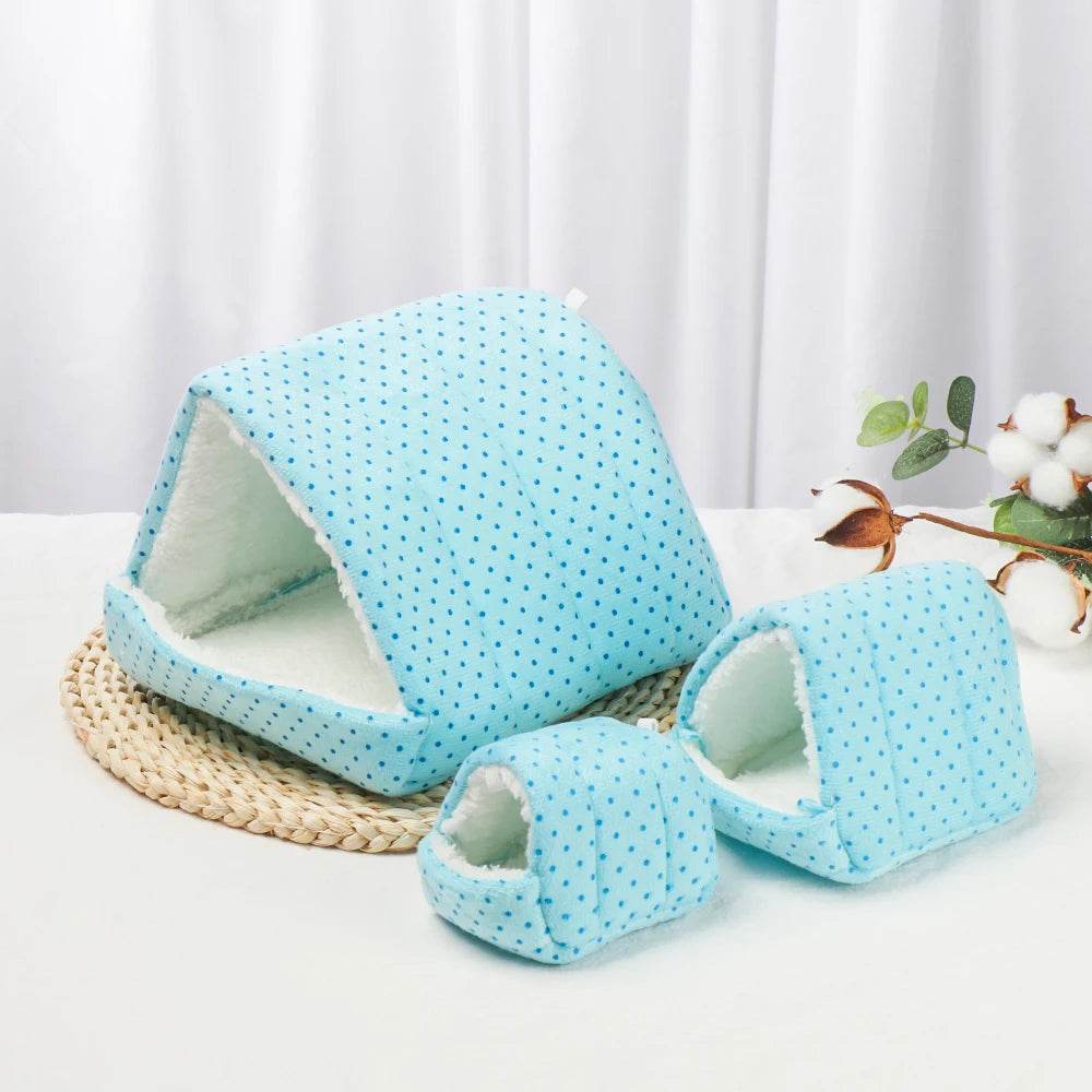 Mini Cage d'hiver en forme de lapin et d'écureuil, dessin animé mignon, nid de cochon d'inde, petit Animal, souris, Rat, lit de couchage pour Animal domestique, maison de Hamster, tapis chaud et doux - Animaleriex