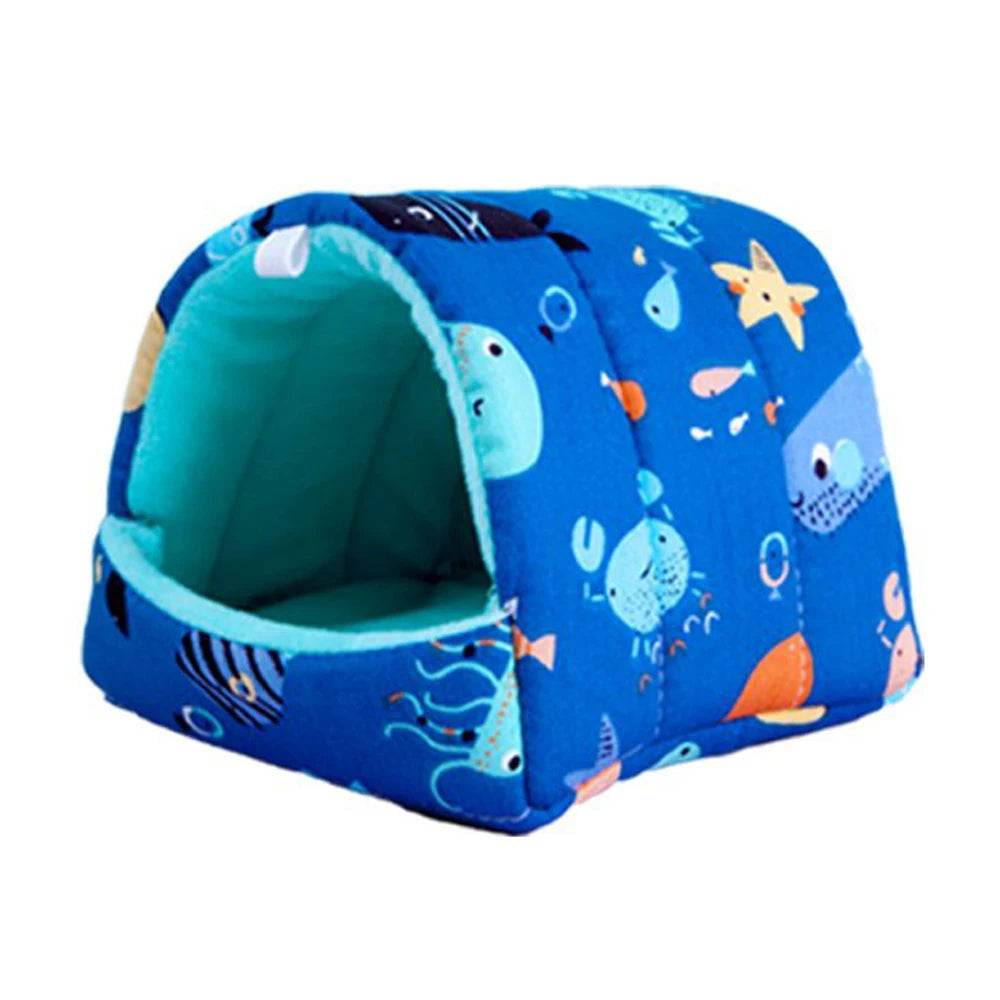 Mini Cage d'hiver en forme de lapin et d'écureuil, dessin animé mignon, nid de cochon d'inde, petit Animal, souris, Rat, lit de couchage pour Animal domestique, maison de Hamster, tapis chaud et doux - Animaleriex