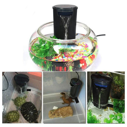 Filtre d'aquarium 5W, faible niveau d'eau, filtre pour Reptile, cascade suspendue, nettoyage en plastique, pompe à eau, Circulation d'eau, tortue - Animaleriex