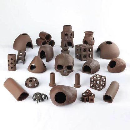 Décoration d'aquarium en céramique, abri pour poissons et crevettes, poterie, maison de Scorpion, Simulation de pierre, décor d'aquarium idéal - Animaleriex