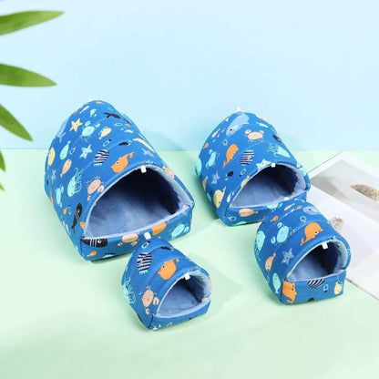 Mignon dessin animé lapin écureuil Mini Cage cochon d'inde nid petit Animal souris Rat Animal de compagnie lit de couchage Hamster maison hiver chaud doux tapis - Animaleriex