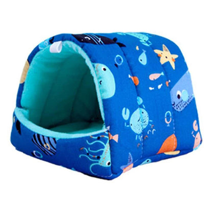 Mignon dessin animé lapin écureuil Mini Cage cochon d'inde nid petit Animal souris Rat Animal de compagnie lit de couchage Hamster maison hiver chaud doux tapis - Animaleriex