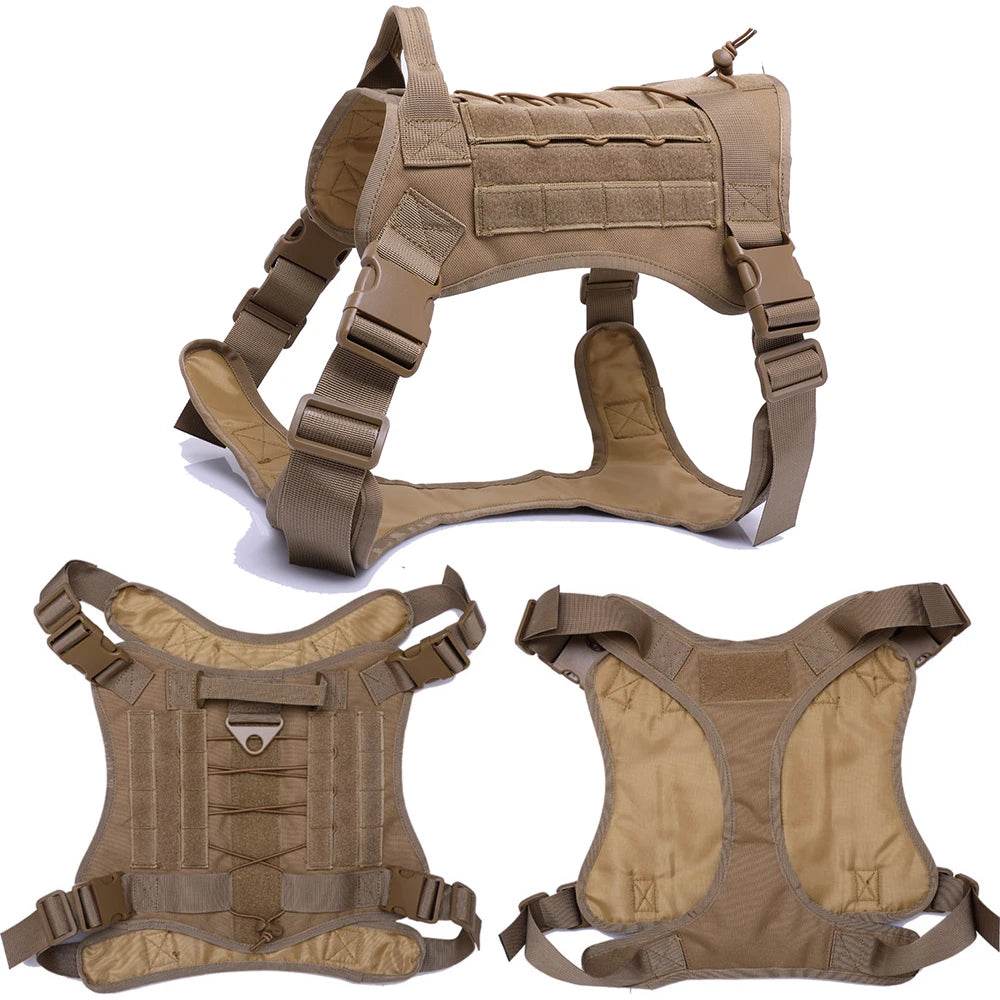 Harnais tactique pour chien, gilet d'entraînement pour animaux de compagnie, harnais militaire pour chien, collier de laisse pour petits, moyens et grands chiens, marche et chasse - Animaleriex