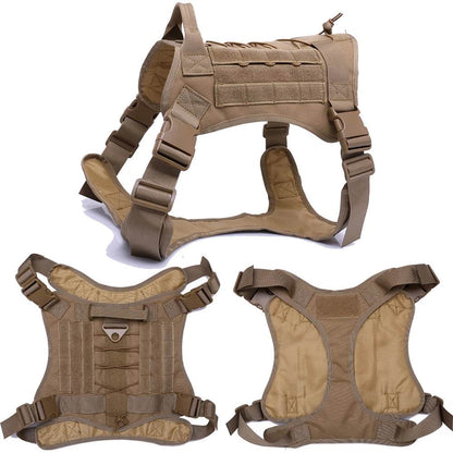 Harnais tactique pour chien, gilet d'entraînement pour animaux de compagnie, harnais militaire pour chien, collier de laisse pour petits, moyens et grands chiens, marche et chasse - Animaleriex
