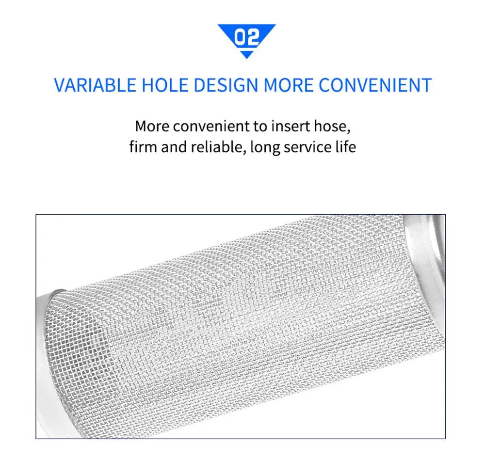 Filtre d'entrée d'aquarium 12/16mm, filet à mailles en acier inoxydable, accessoires de filtre de réservoir de poisson, filtre d'admission, couvercle de préfiltre - Animaleriex