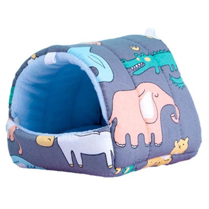 Mignon dessin animé lapin écureuil Mini Cage cochon d'inde nid petit Animal souris Rat Animal de compagnie lit de couchage Hamster maison hiver chaud doux tapis - Animaleriex