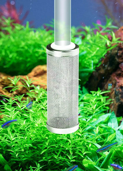 Filtre d'entrée d'aquarium 12/16mm, filet à mailles en acier inoxydable, accessoires de filtre de réservoir de poisson, filtre d'admission, couvercle de préfiltre - Animaleriex