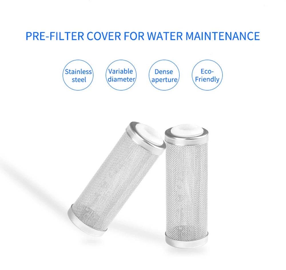 Filtre d'entrée d'aquarium 12/16mm, filet à mailles en acier inoxydable, accessoires de filtre de réservoir de poisson, filtre d'admission, couvercle de préfiltre - Animaleriex