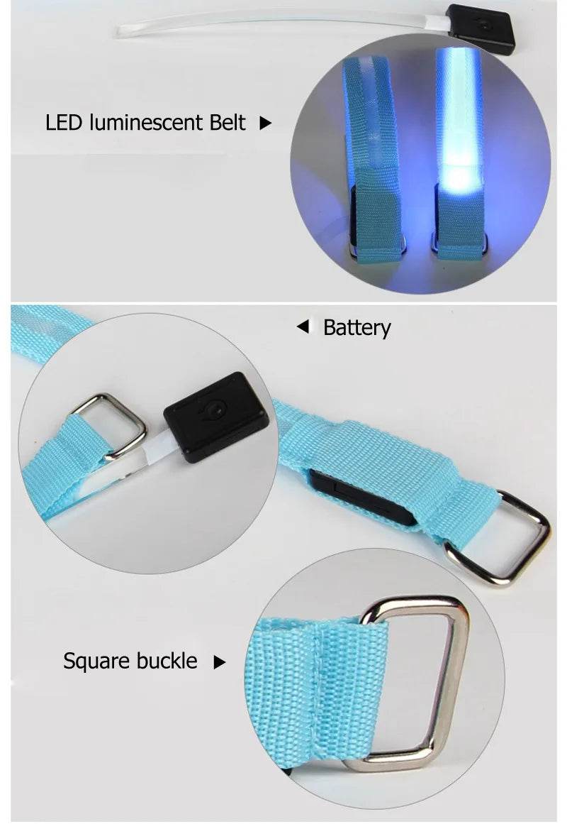 4 pièces/ensemble éclairage LED ceinture de sécurité pour jambe de cheval sangles de jambe de cheval équipement d'équitation de nuit Sports de plein air fournitures équestres - Animaleriex