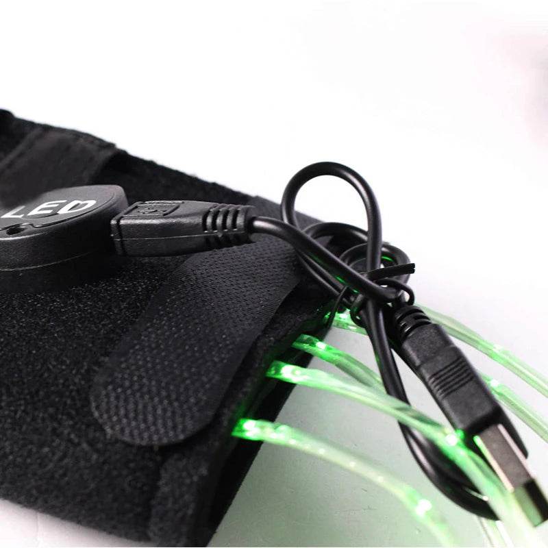 Accessoires de queue de cheval pour équitation, barre lumineuse clignotante LED, équipement de harnais pour Sports de plein air, Charge USB, décorations sûres pour l'équitation de nuit - Animaleriex