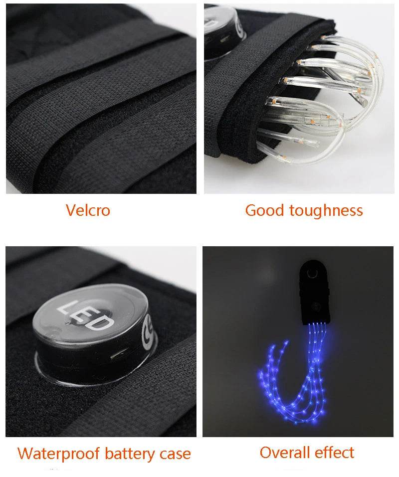 Accessoires de queue de cheval pour équitation, barre lumineuse clignotante LED, équipement de harnais pour Sports de plein air, Charge USB, décorations sûres pour l'équitation de nuit - Animaleriex