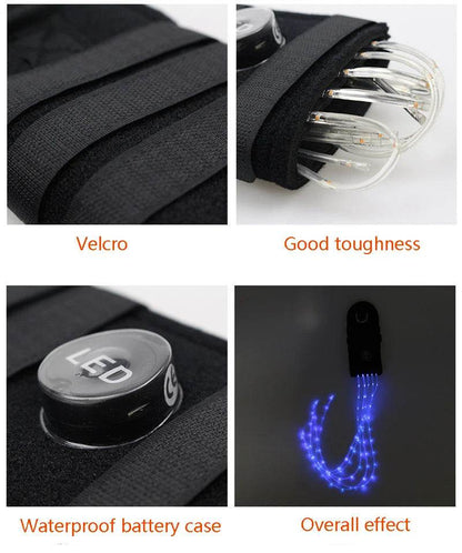 Accessoires de queue de cheval pour équitation, barre lumineuse clignotante LED, équipement de harnais pour Sports de plein air, Charge USB, décorations sûres pour l'équitation de nuit - Animaleriex