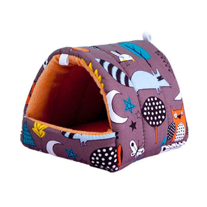 Mini Cage d'hiver en forme de lapin et d'écureuil, dessin animé mignon, nid de cochon d'inde, petit Animal, souris, Rat, lit de couchage pour Animal domestique, maison de Hamster, tapis chaud et doux - Animaleriex