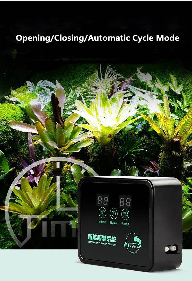 Système de pulvérisation Intelligent, Kit de système de pulvérisation de brouillard pour forêt tropicale, brumisateur de reptiles, humidificateur de Terrariums, minuterie électronique - Animaleriex