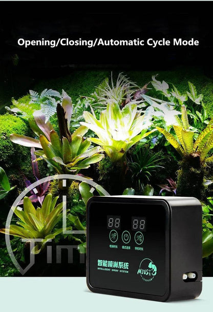 Système de pulvérisation Intelligent, Kit de système de pulvérisation de brouillard pour forêt tropicale, brumisateur de reptiles, humidificateur de Terrariums, minuterie électronique - Animaleriex