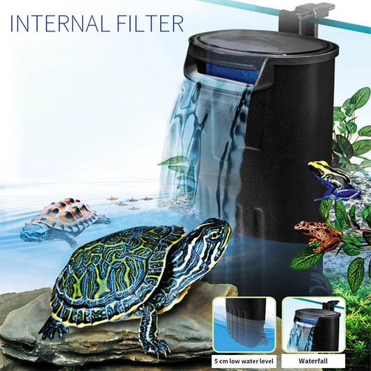 Filtre d'aquarium 5W, faible niveau d'eau, filtre pour Reptile, cascade suspendue, nettoyage en plastique, pompe à eau, Circulation d'eau, tortue - Animaleriex