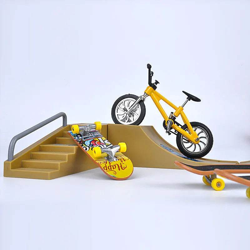 Mini trottinette à deux roues, 1 ensemble, jouets éducatifs pour enfants, trottinette à doigts, vélo, Skateboard, cadeau d'anniversaire pour garçons - Animaleriex