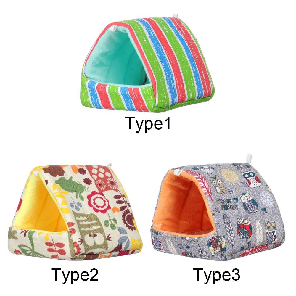 Mini Cage d'hiver en forme de lapin et d'écureuil, dessin animé mignon, nid de cochon d'inde, petit Animal, souris, Rat, lit de couchage pour Animal domestique, maison de Hamster, tapis chaud et doux - Animaleriex