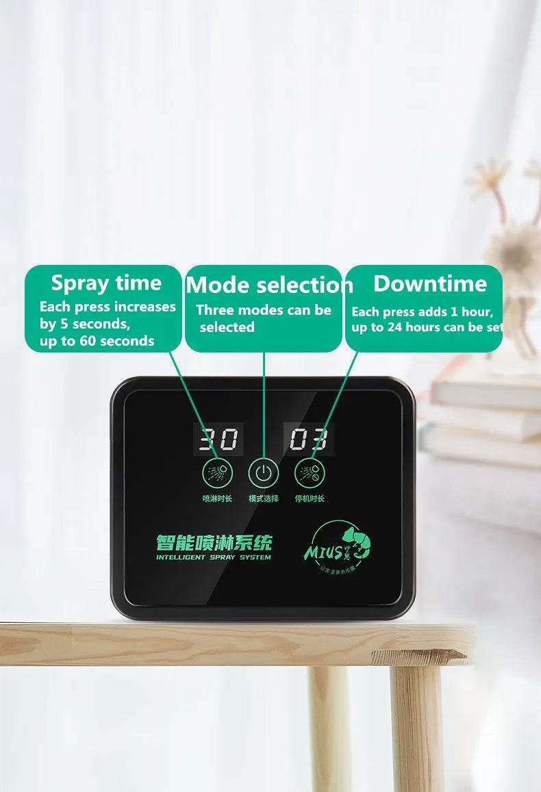 Système de pulvérisation Intelligent, Kit de système de pulvérisation de brouillard pour forêt tropicale, brumisateur de reptiles, humidificateur de Terrariums, minuterie électronique - Animaleriex