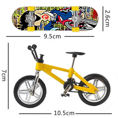 Mini trottinette à deux roues, 1 ensemble, jouets éducatifs pour enfants, trottinette à doigts, vélo, Skateboard, cadeau d'anniversaire pour garçons - Animaleriex