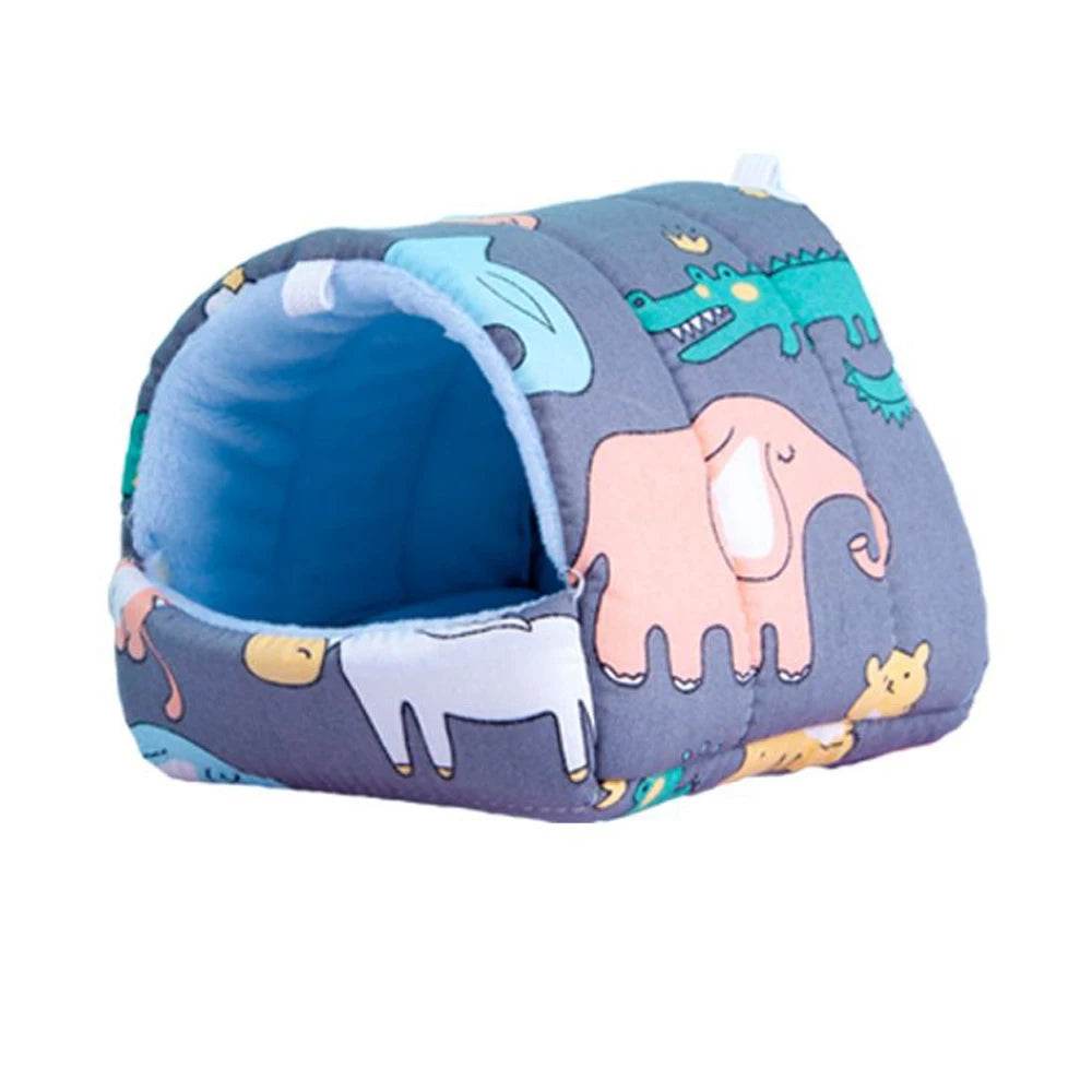 Mini Cage d'hiver en forme de lapin et d'écureuil, dessin animé mignon, nid de cochon d'inde, petit Animal, souris, Rat, lit de couchage pour Animal domestique, maison de Hamster, tapis chaud et doux - Animaleriex