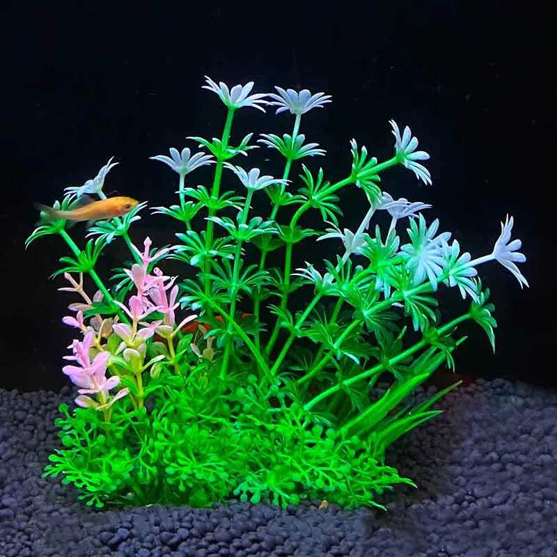 Plantes artificielles sous-marines en plastique pour Aquarium, faux arbuste aquatique, visualisation d'herbe verte, décoration de Simulation - Animaleriex