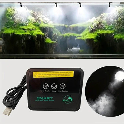Système de pulvérisation Intelligent, Kit de système de pulvérisation de brouillard pour forêt tropicale, brumisateur de reptiles, humidificateur de Terrariums, minuterie électronique - Animaleriex