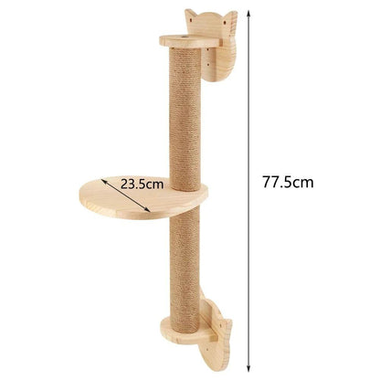 Corde d'escalade murale pour chat, 1 pièce, pédales en bois massif et corde en Sisal, entraînement des chatons, meulage des griffes, meubles d'intérieur pour chat - Animaleriex
