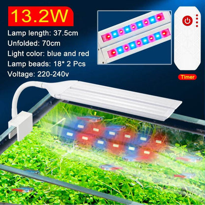Lampe à pince Super brillante lumière LED d'aquarium pour plante aquatique grandir Aquarium lampe de synchronisation à spectre complet 220-240V 30 ~ 70CM 4W 8W 13W - Animaleriex