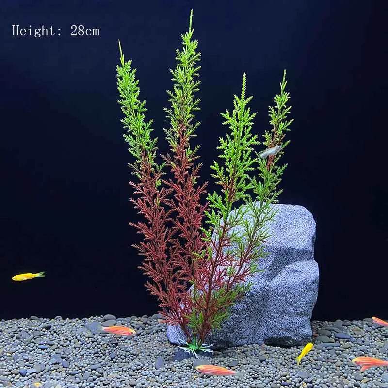 Plantes artificielles sous-marines en plastique pour Aquarium, faux arbuste aquatique, visualisation d'herbe verte, décoration de Simulation - Animaleriex