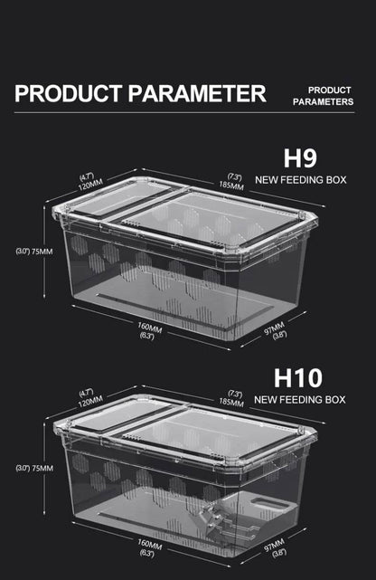 Cage d'élevage de reptiles en plastique transparent, vivariums avec balcon, fournitures de lézard, bivarium pour insectes, araignées, tortues - Animaleriex