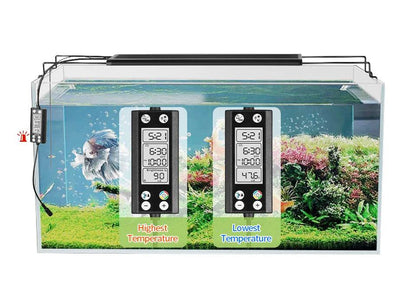 Lumière d'aquarium Programmable avec moniteur LCD et thermomètre pour plantes aquatiques, fonction mémoire, lampe LED à Cycle 24/7 - Animaleriex