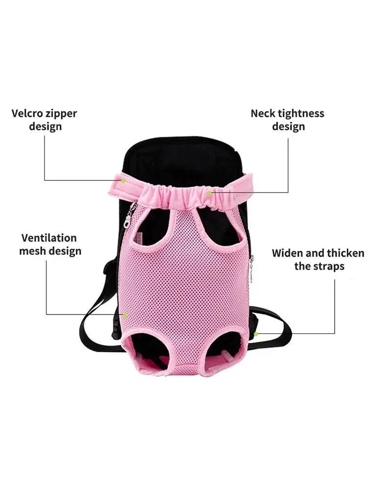 Sac à dos de poitrine réglable pour chat de compagnie, 1 pièce, pour le transport en plein air, maille de Ventilation pour randonnée, Camping, voyages, sac à bandoulière en petit - Animaleriex
