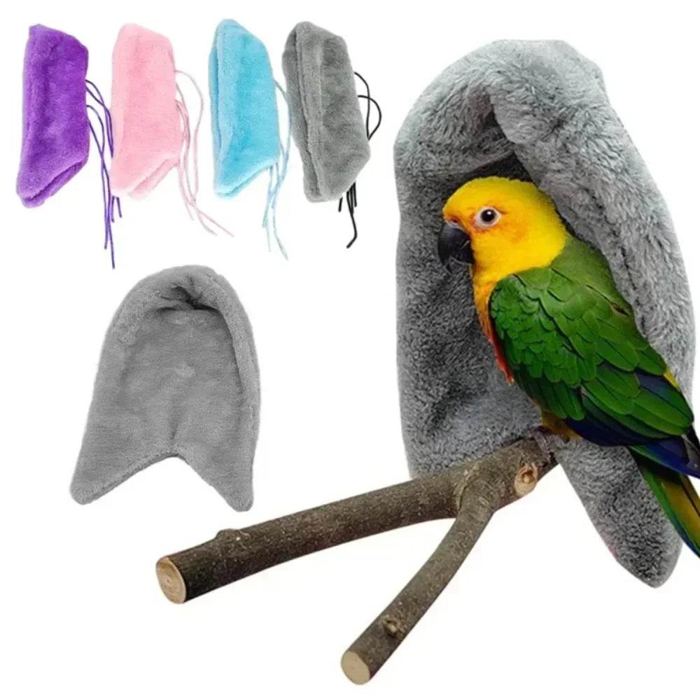Hamac à oiseaux en peluche douce, coupe-vent d'hiver, Cage à perroquets, lit suspendu, grotte à perruches, tente de cachette, fournitures de nid d'oiseaux pour animaux de compagnie - Animaleriex