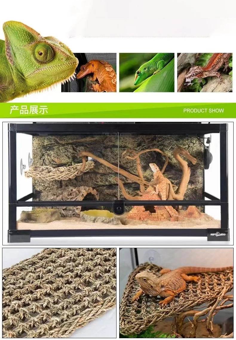 Hamac Dragon barbu pour reptiles, chaise longue pour caméléon, lézards, Gecko, serpents, Lguana, coussin d'herbe, balançoire pour animal de compagnie - Animaleriex