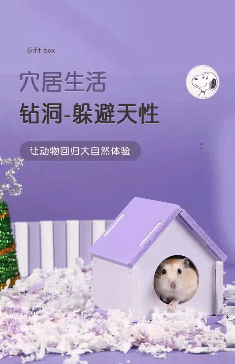 Jouet coulissant pour Hamster assemblé, cochon d'inde, ours doré, nid de maison de Hamster respirant et amusant, Chinchillas, jouet d'exercice pour Hamster, accessoire - Animaleriex