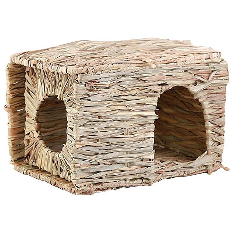 Cages à lapin tissées pliables pour animaux de compagnie, Hamster, cochon d'inde, lapin, herbe, jouet à mâcher, tapis, nid de lit de maison pour petits animaux, accessoires pour lapins - Animaleriex