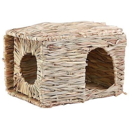 Cages à lapin tissées pliables pour animaux de compagnie, Hamster, cochon d'inde, lapin, herbe, jouet à mâcher, tapis, nid de lit de maison pour petits animaux, accessoires pour lapins - Animaleriex
